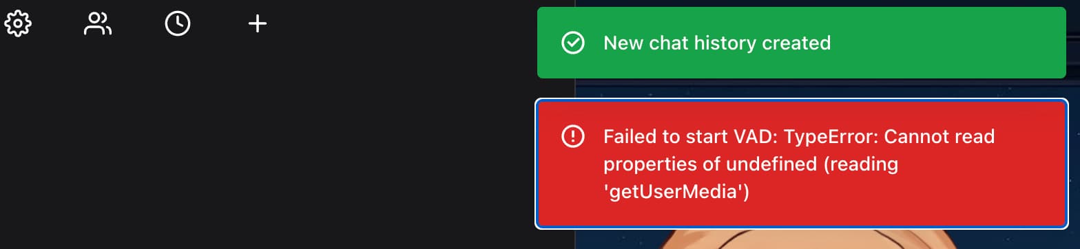 VAD error caused by restricted microphone access in an insecure environment